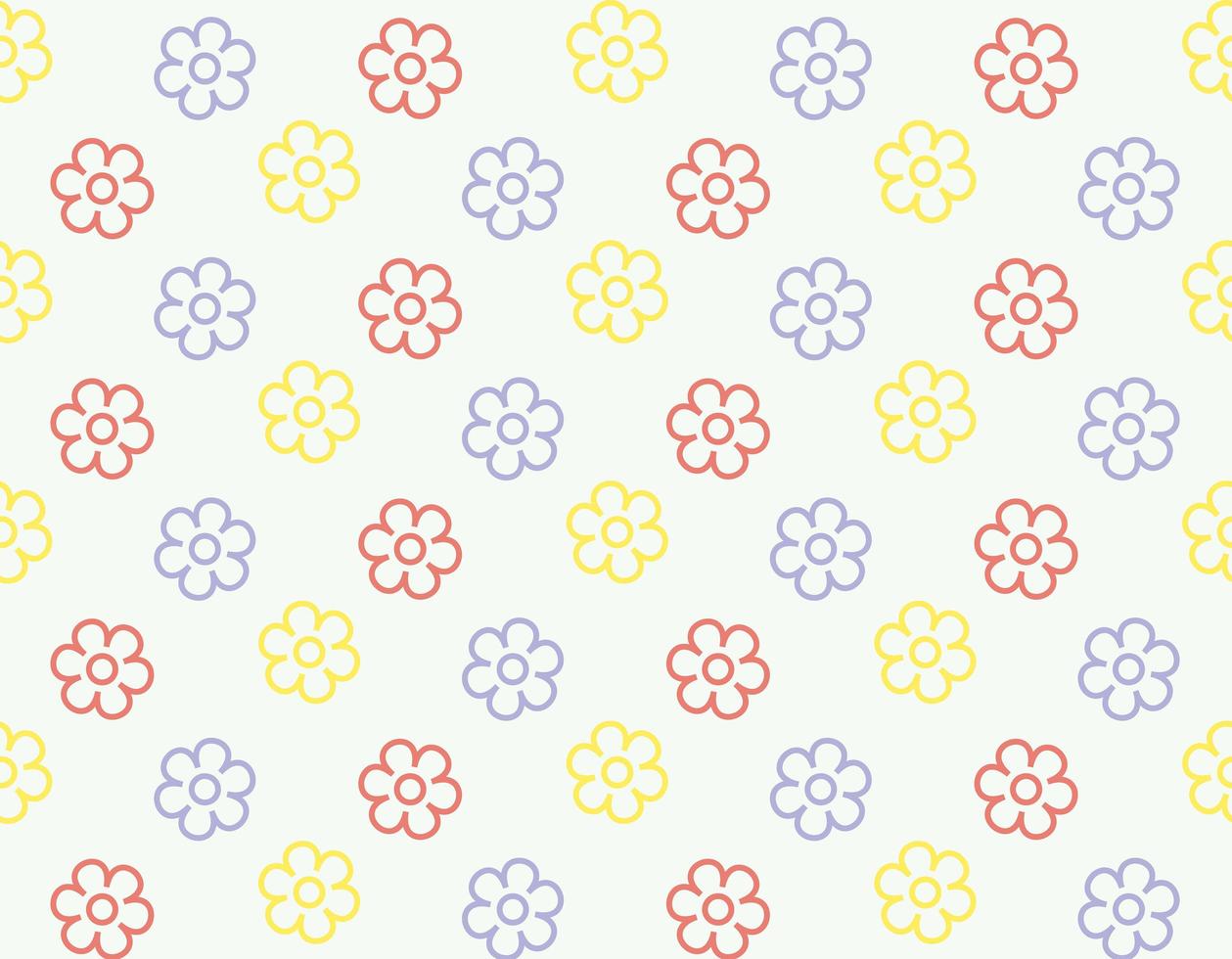 Seamless flower blossom outline  pattern  vector