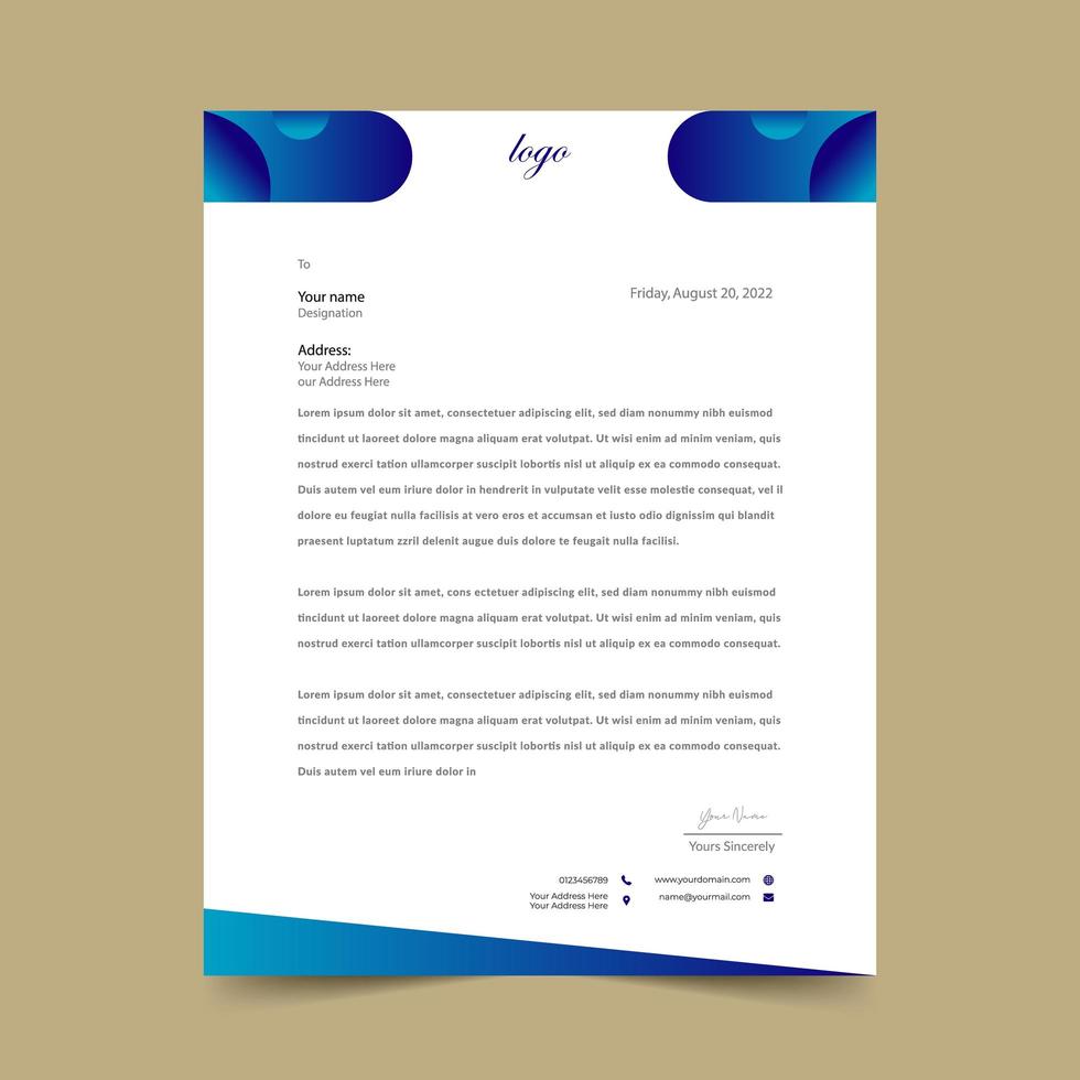 Blue Letterhead Template Design with Spheres 699970 Vector Art at Vecteezy