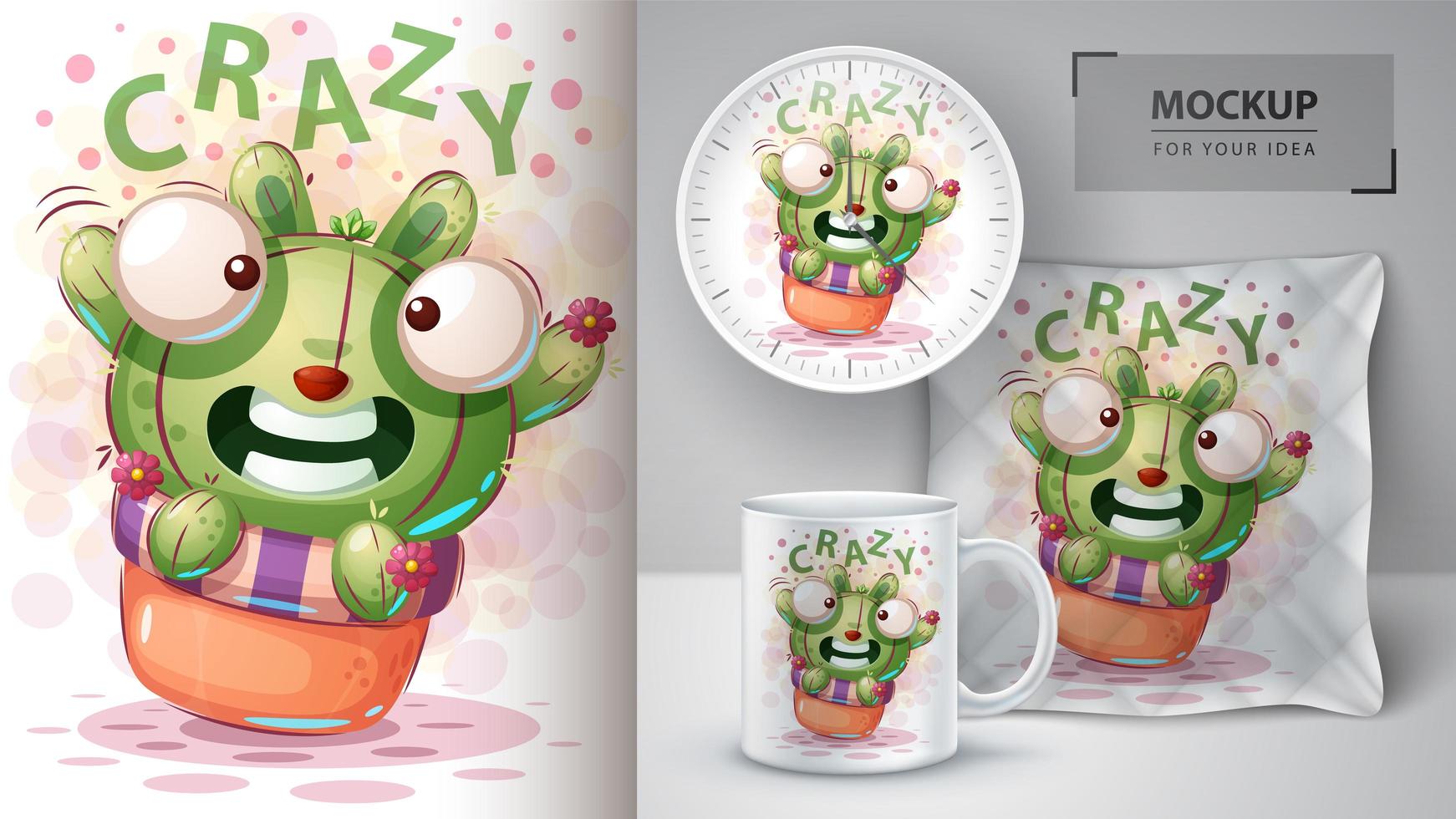 Crazy Rabbit Cactus Design vector