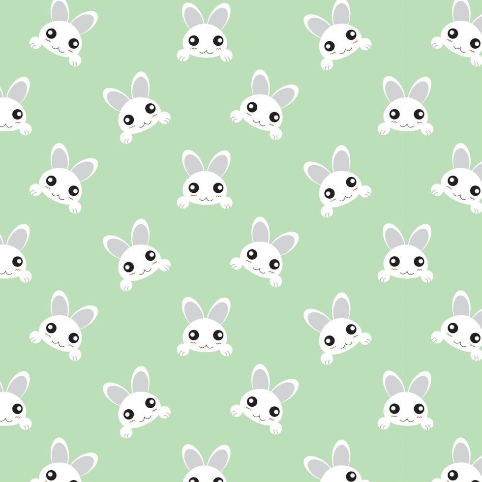 Kawaii White Rabbit Peeking Over vector