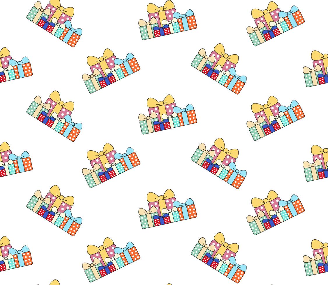 Pile of Gift Boxes Pattern vector