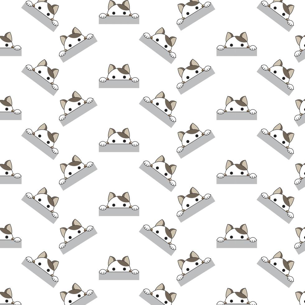 Cats Peeking Over Top of Wall vector