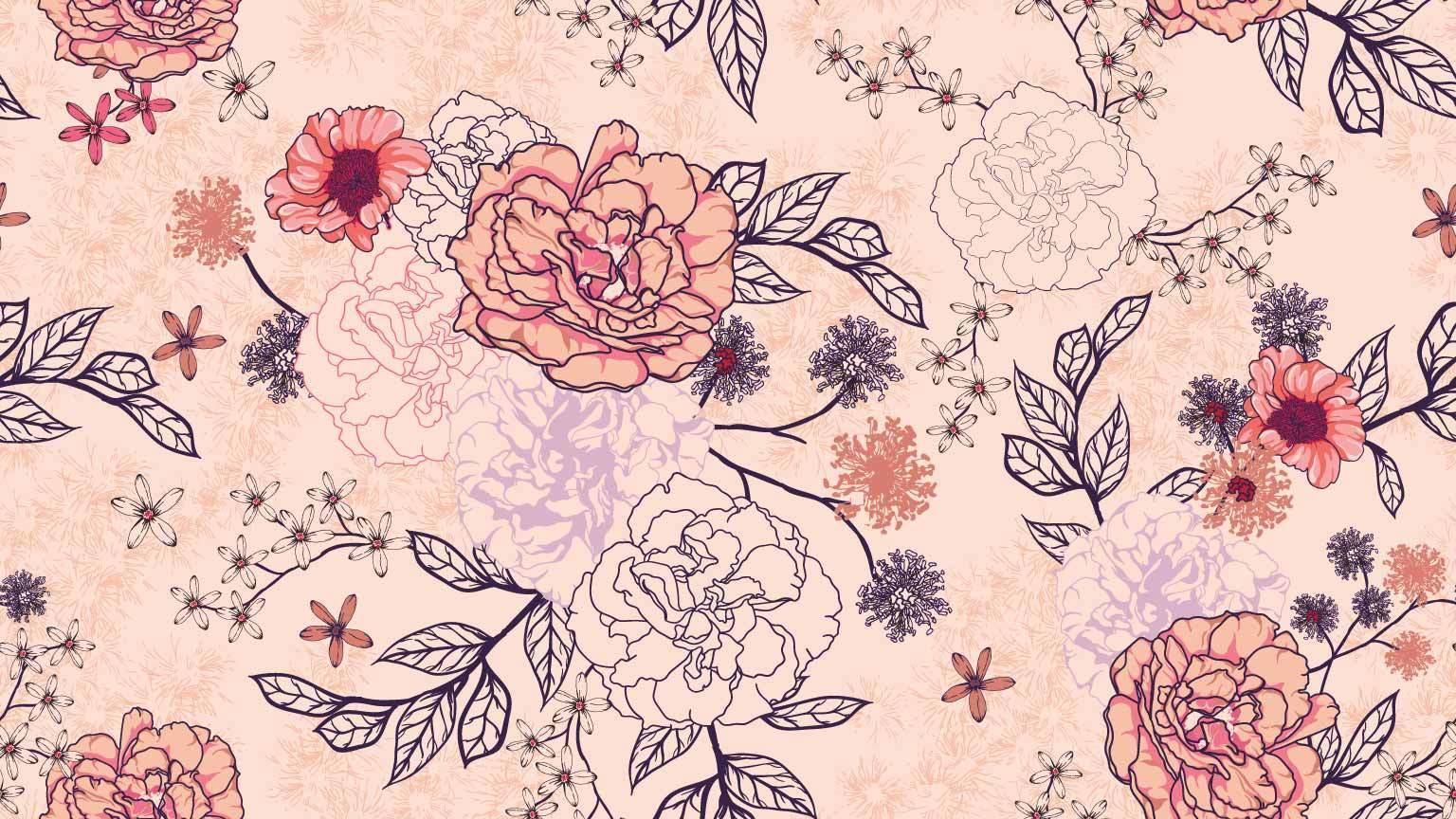 Seamless pattern of rose bouquet  on pastel background vector