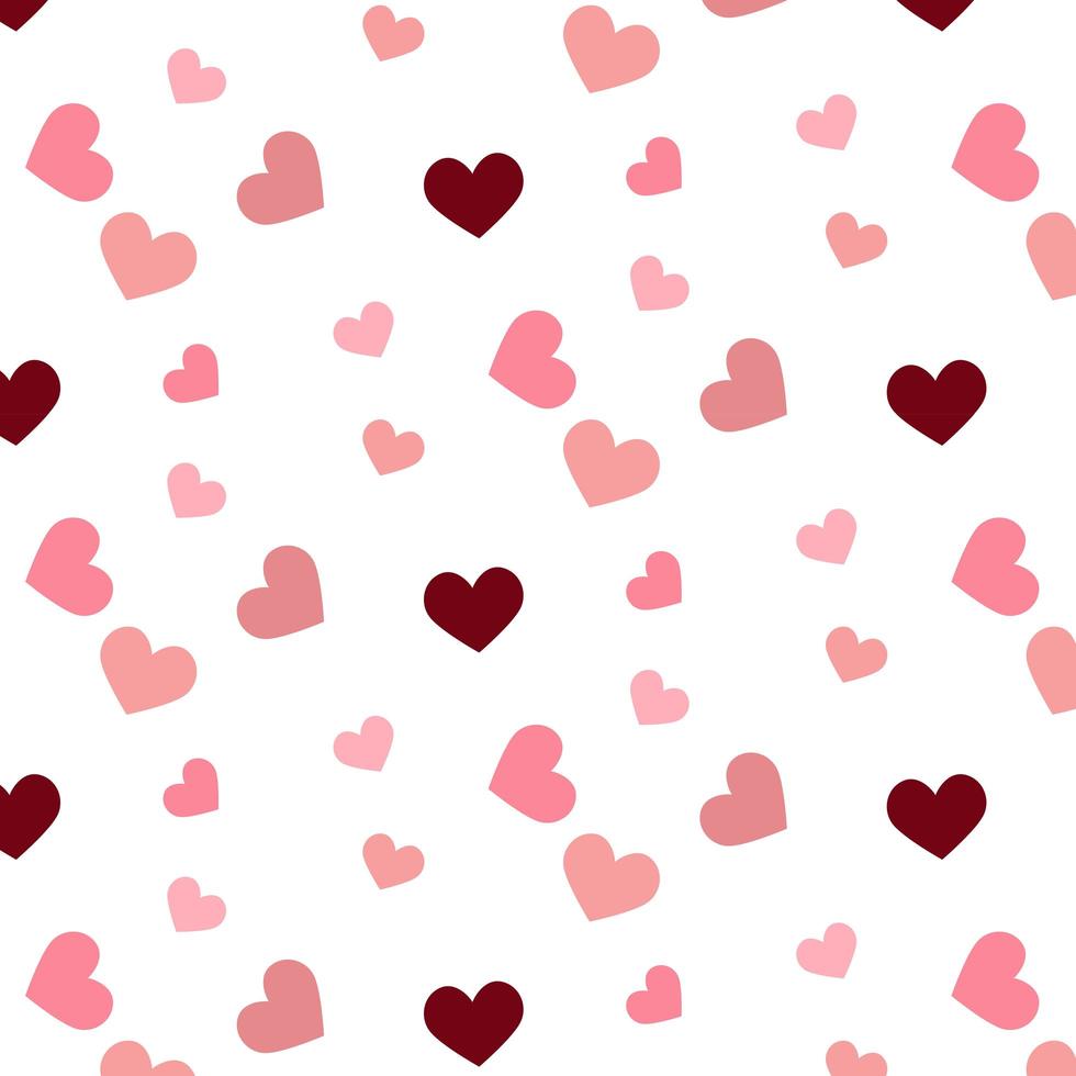 Pink and Burgundy Hearts Pattern vector