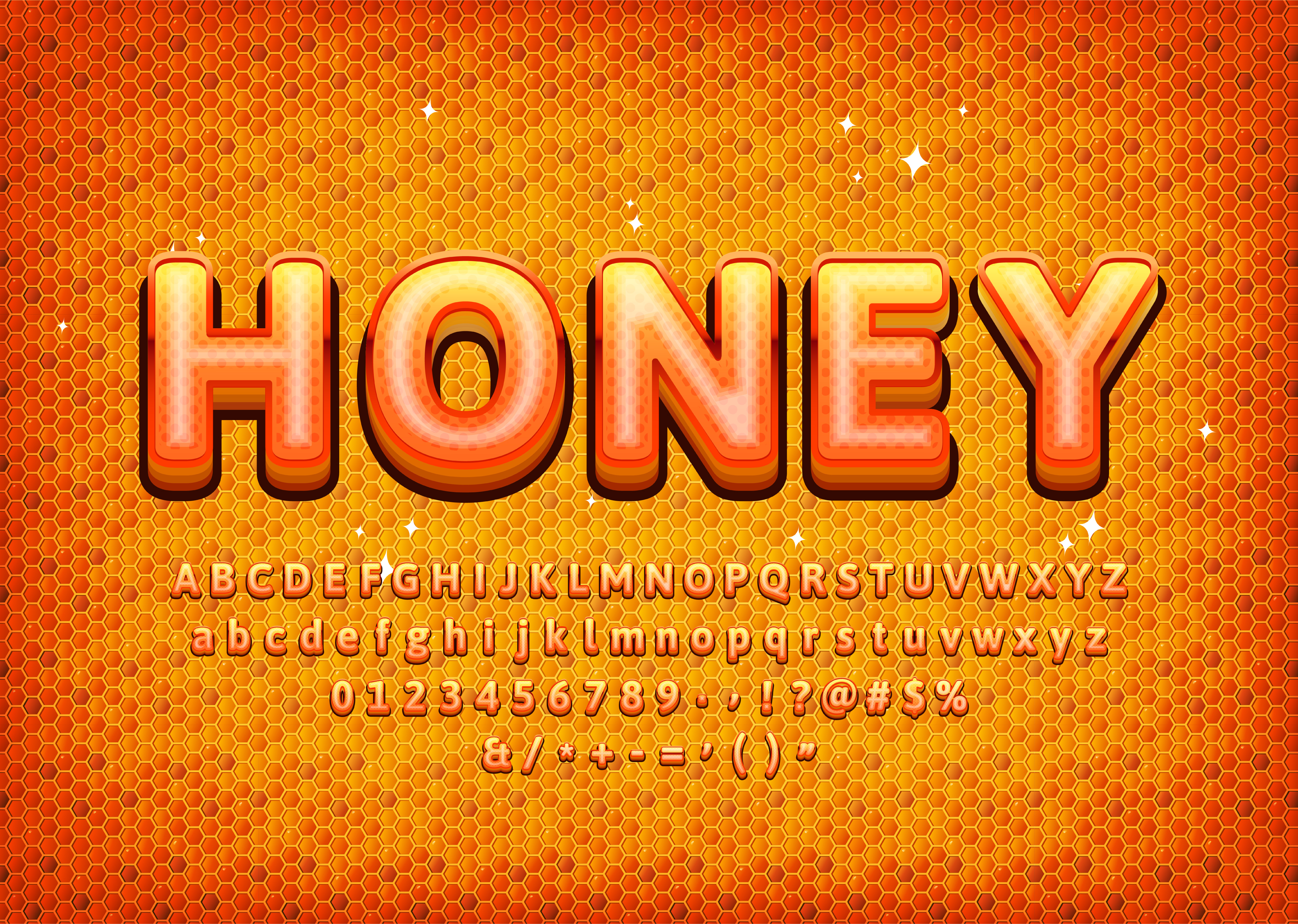 Sweet Honey alphabet with realistic pattern 700880 ...