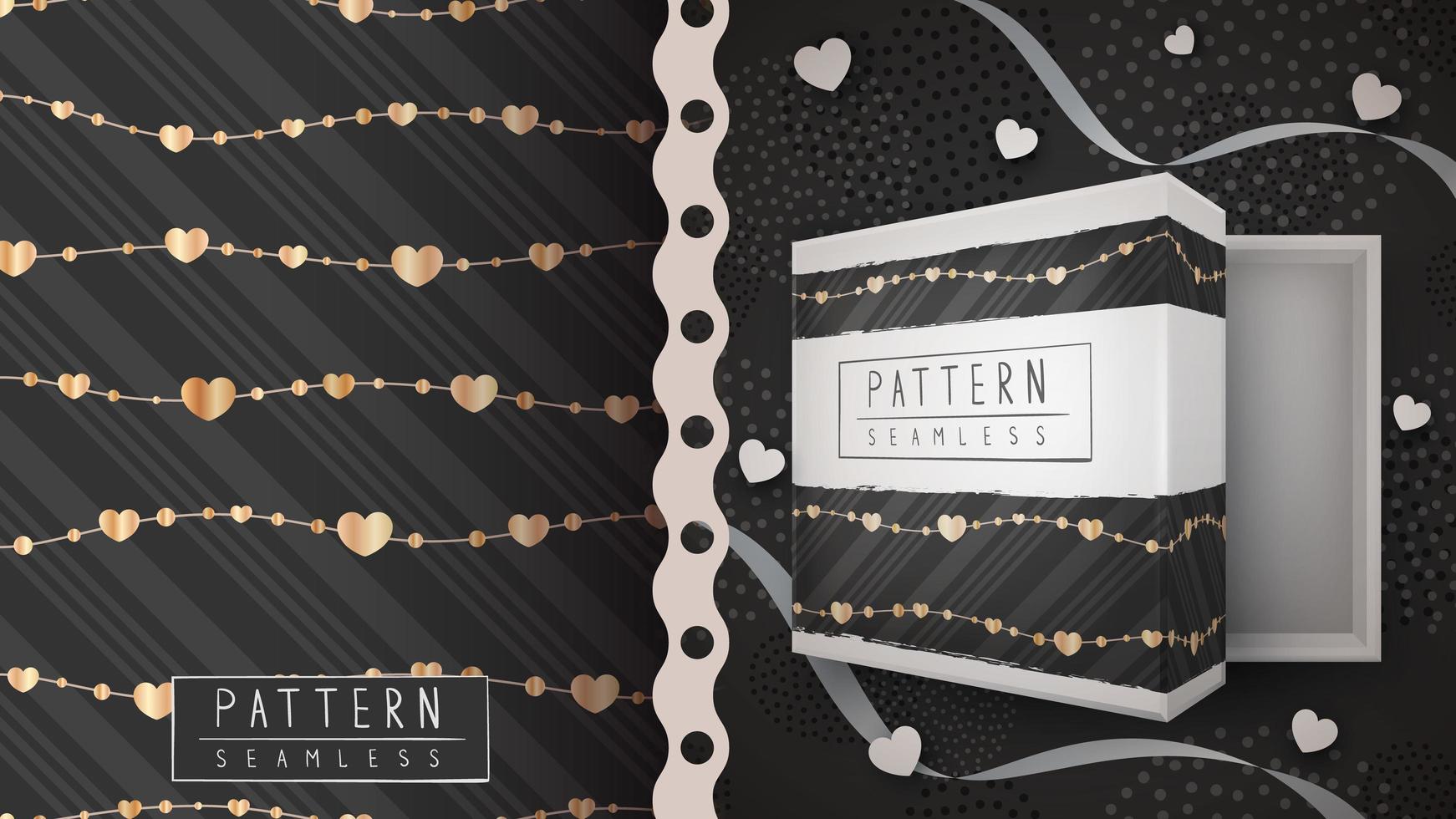 Gold Heart String Pattern  vector