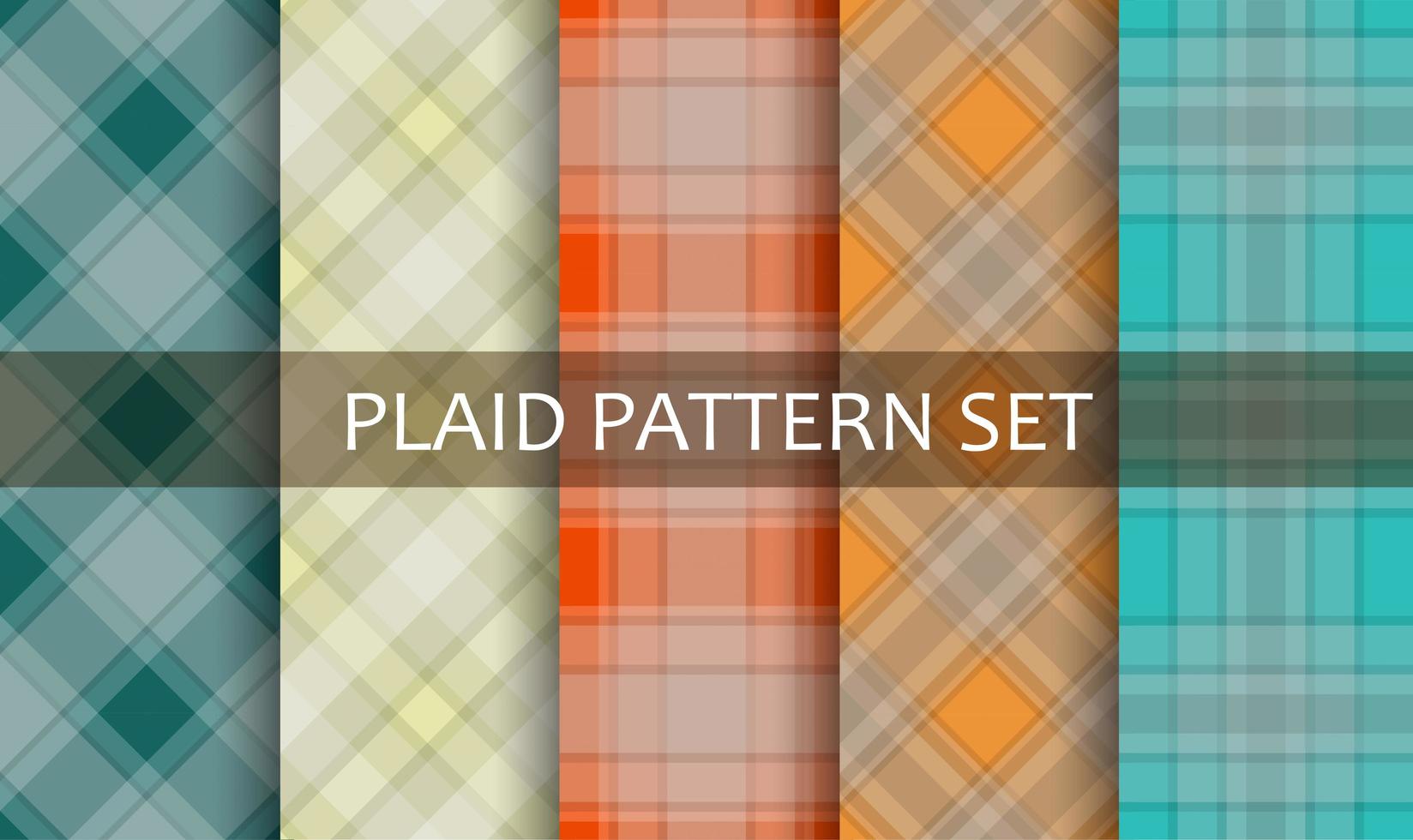 Plaid Various Colorful Patterns Set vector