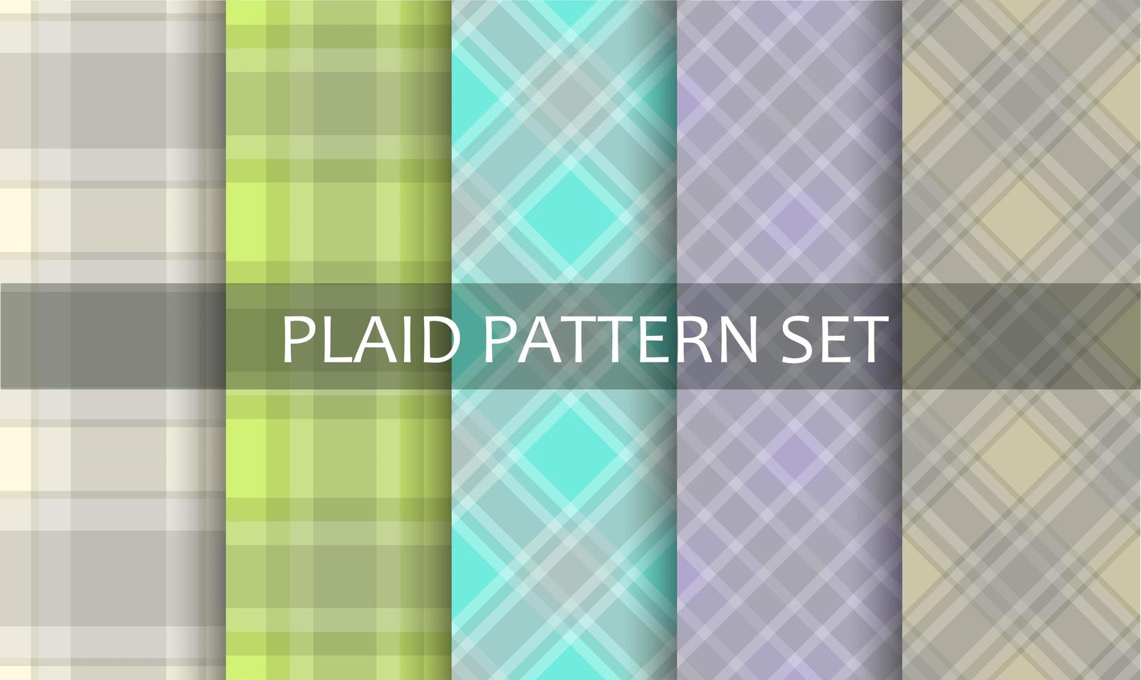 Plaid Pastel Spring Pattern Set vector