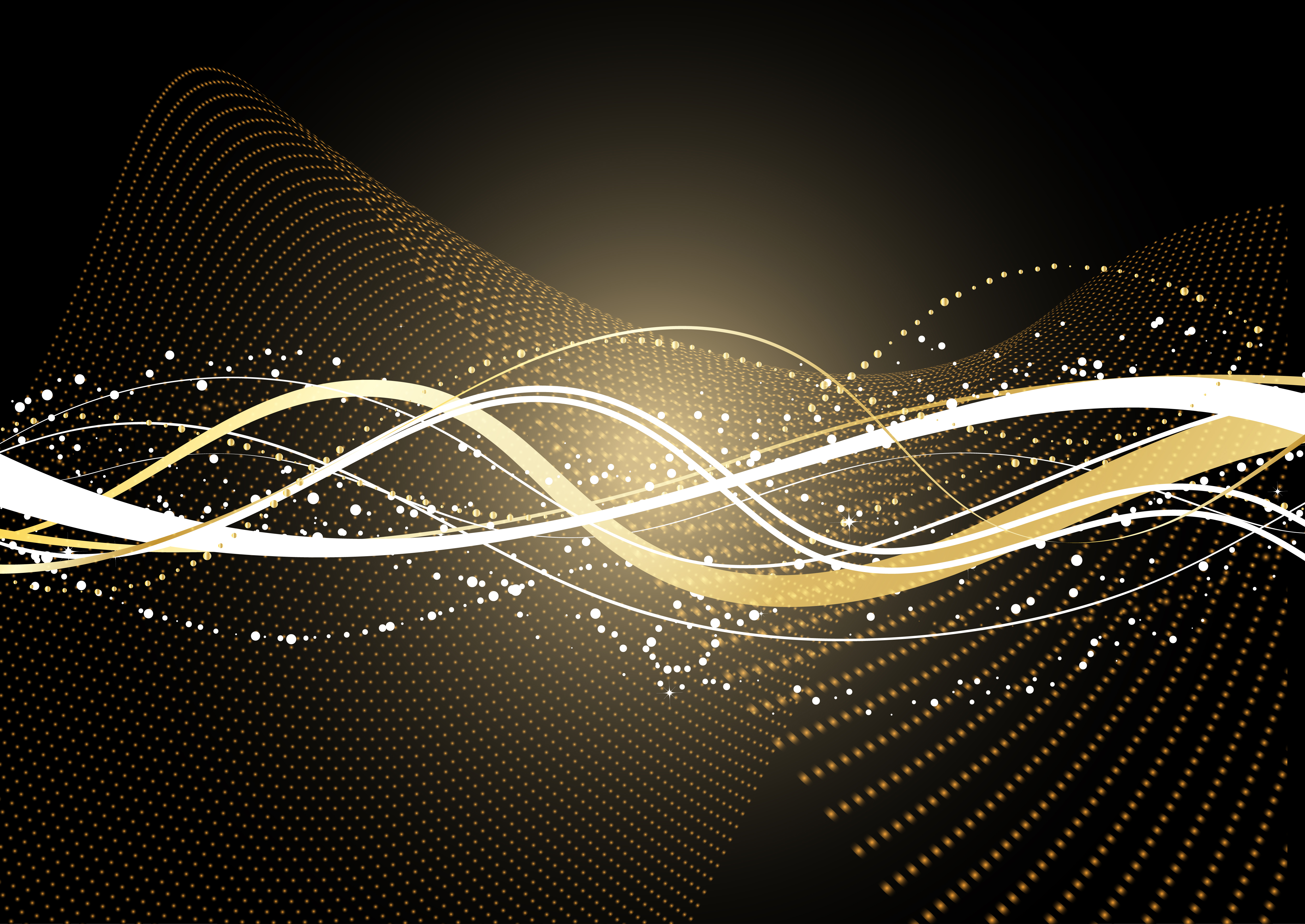 Decorative Background with Flowing Golden Dots and Lines 701006 Vector