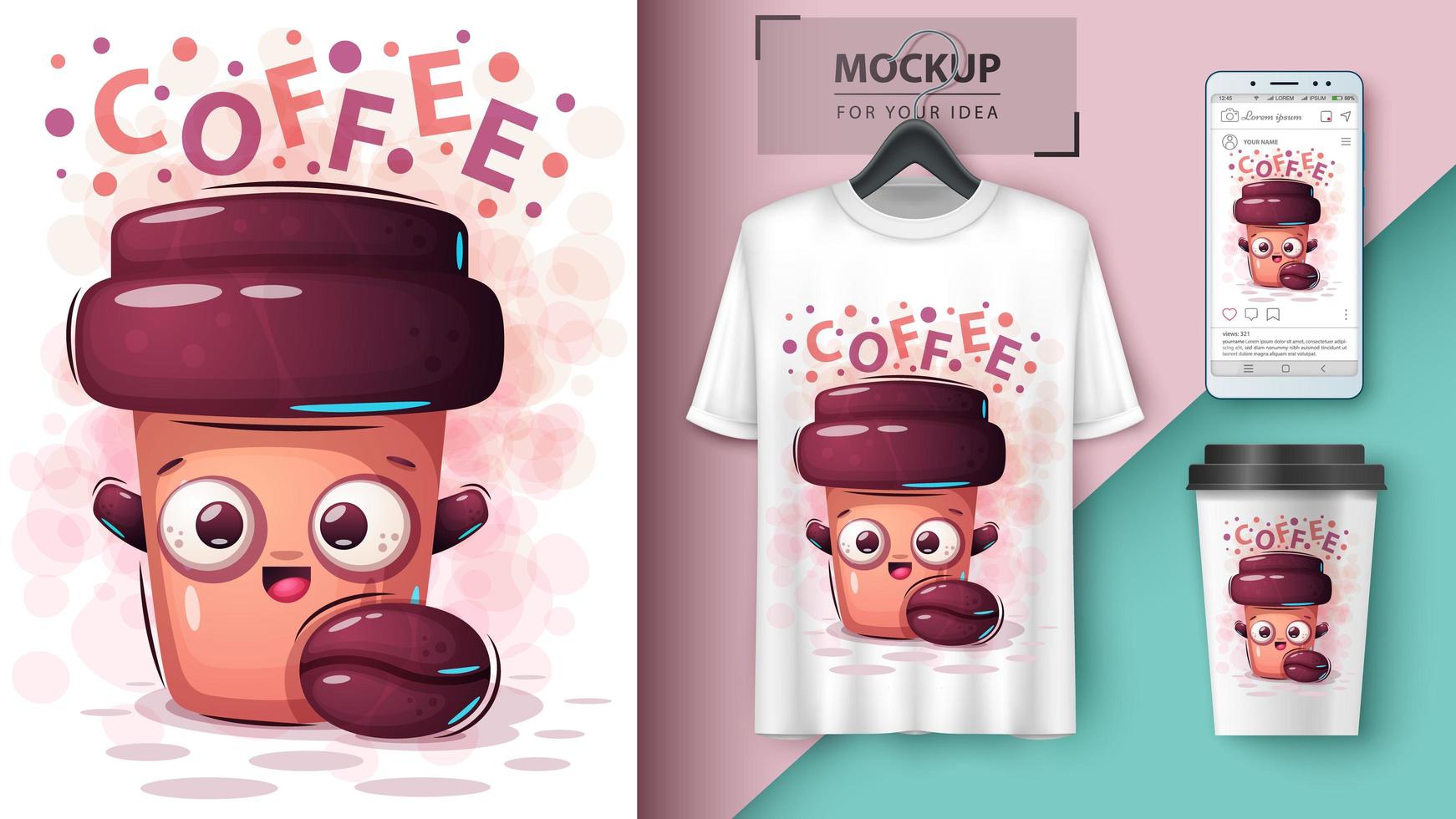 Cartoon Coffee Cup Design vector