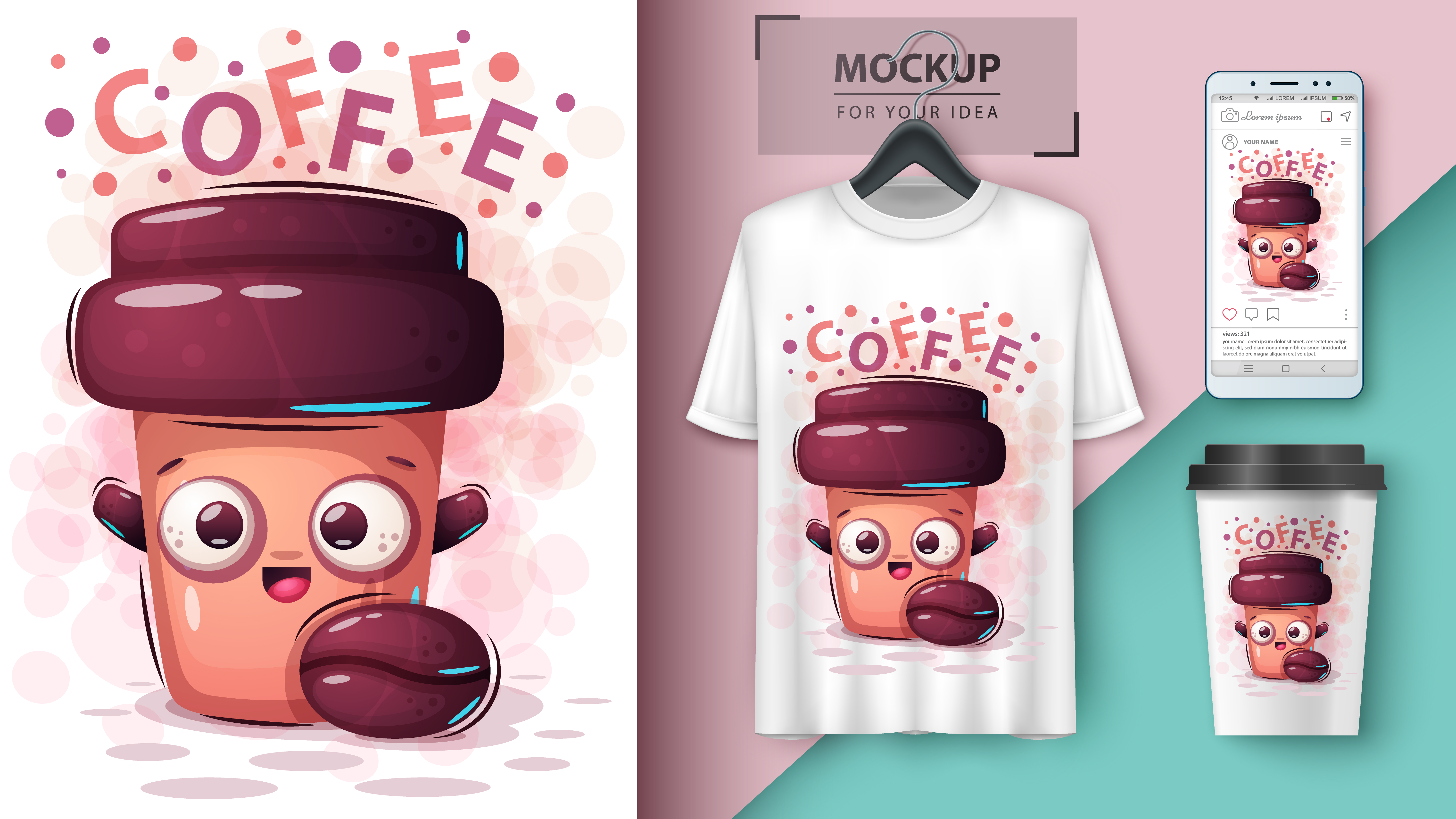 Download Cartoon Coffee Cup Design - Download Free Vectors, Clipart Graphics & Vector Art