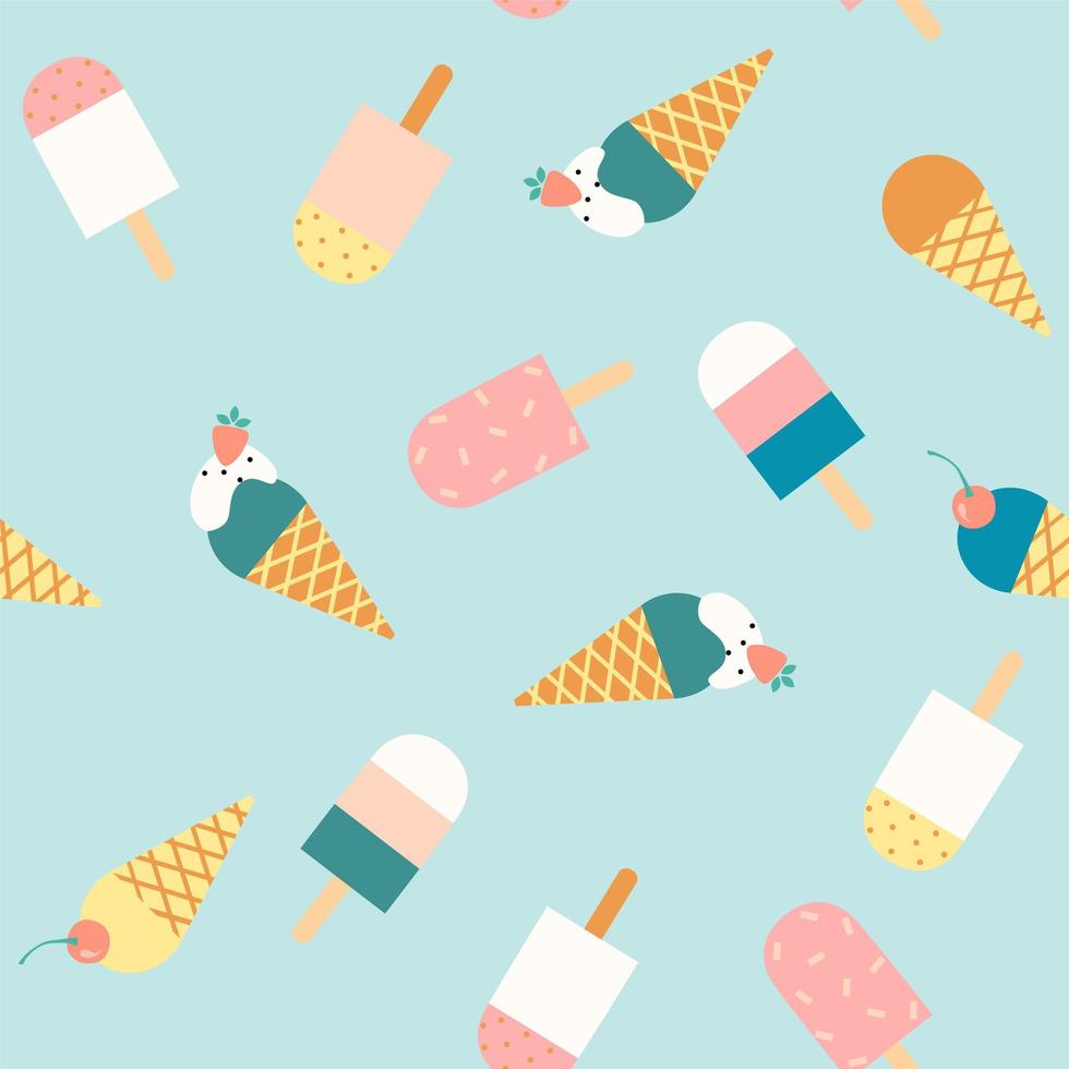 Seamless pattern with ice cream. vector