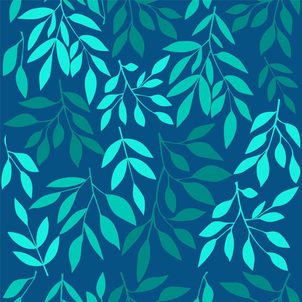 Seamless pattern with blue leaves. vector