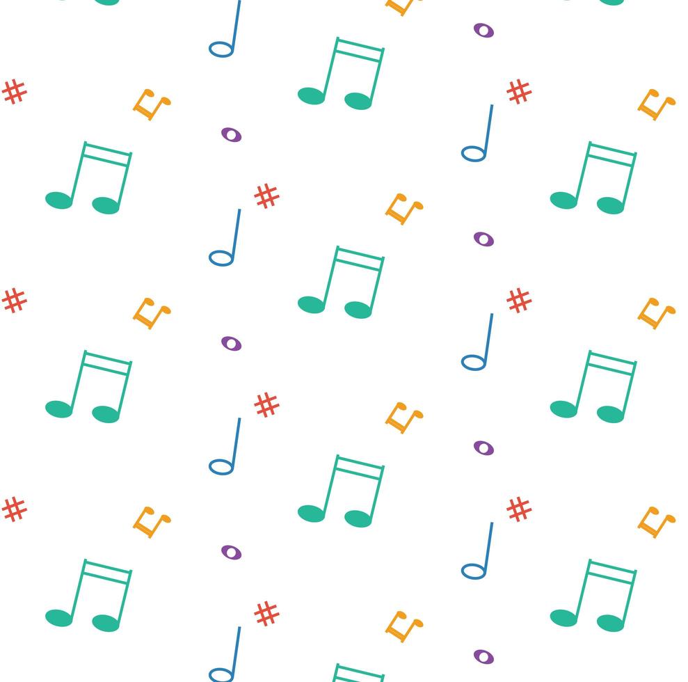 patrón con notas musicales vector