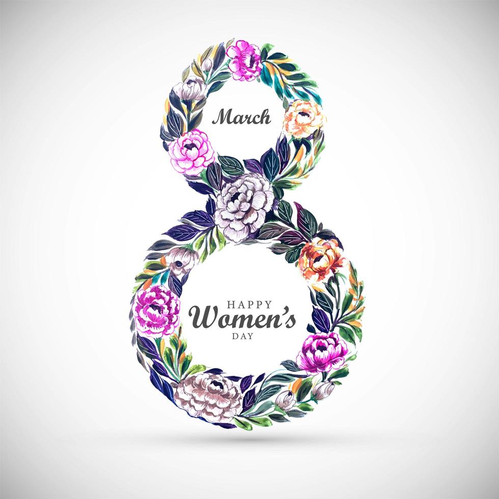 Women's Day Multicolored Flower in 8 Shape vector