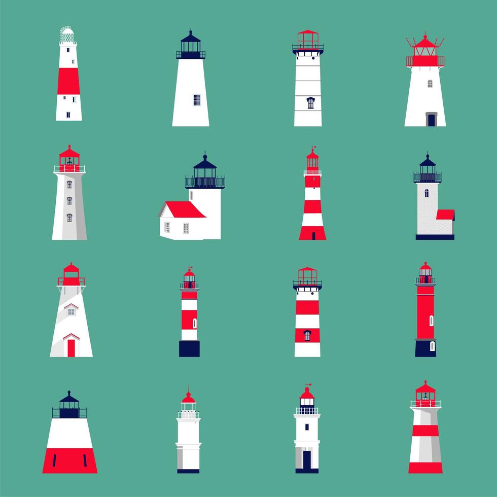 Set of lighthouses. vector