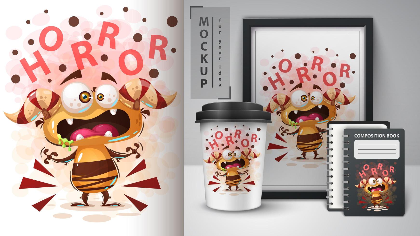 Cartoon Horror Monster Design vector