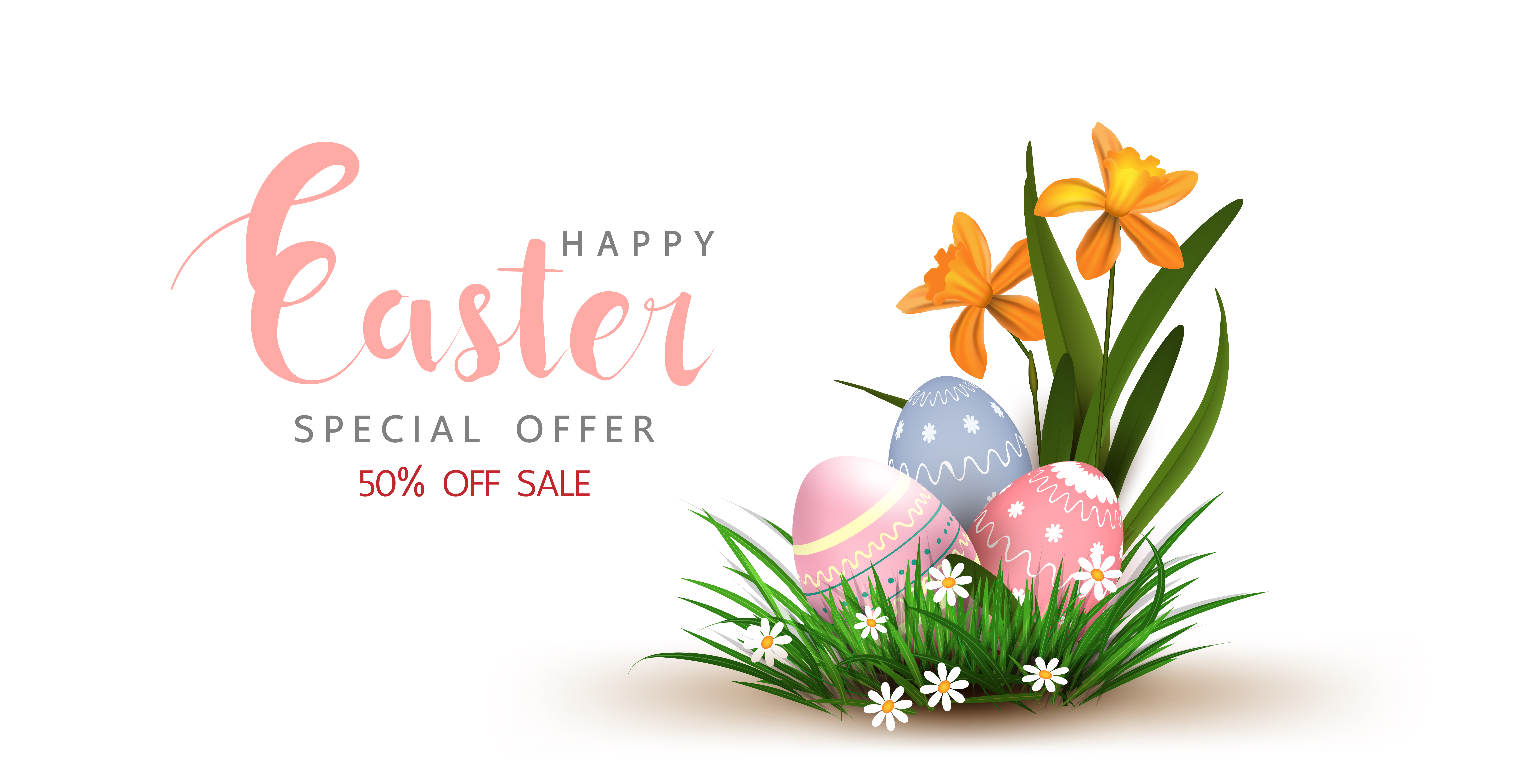 Easter Sale Poster with Eggs in Grass 701594 Vector Art at Vecteezy