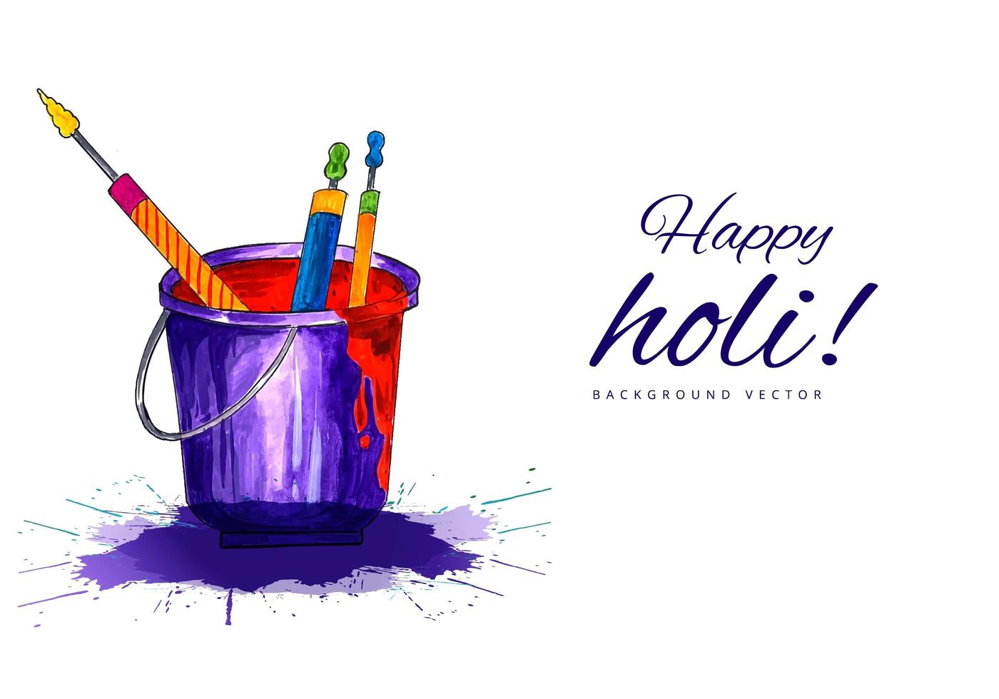 feliz holi banner con cubo y tipografía vector