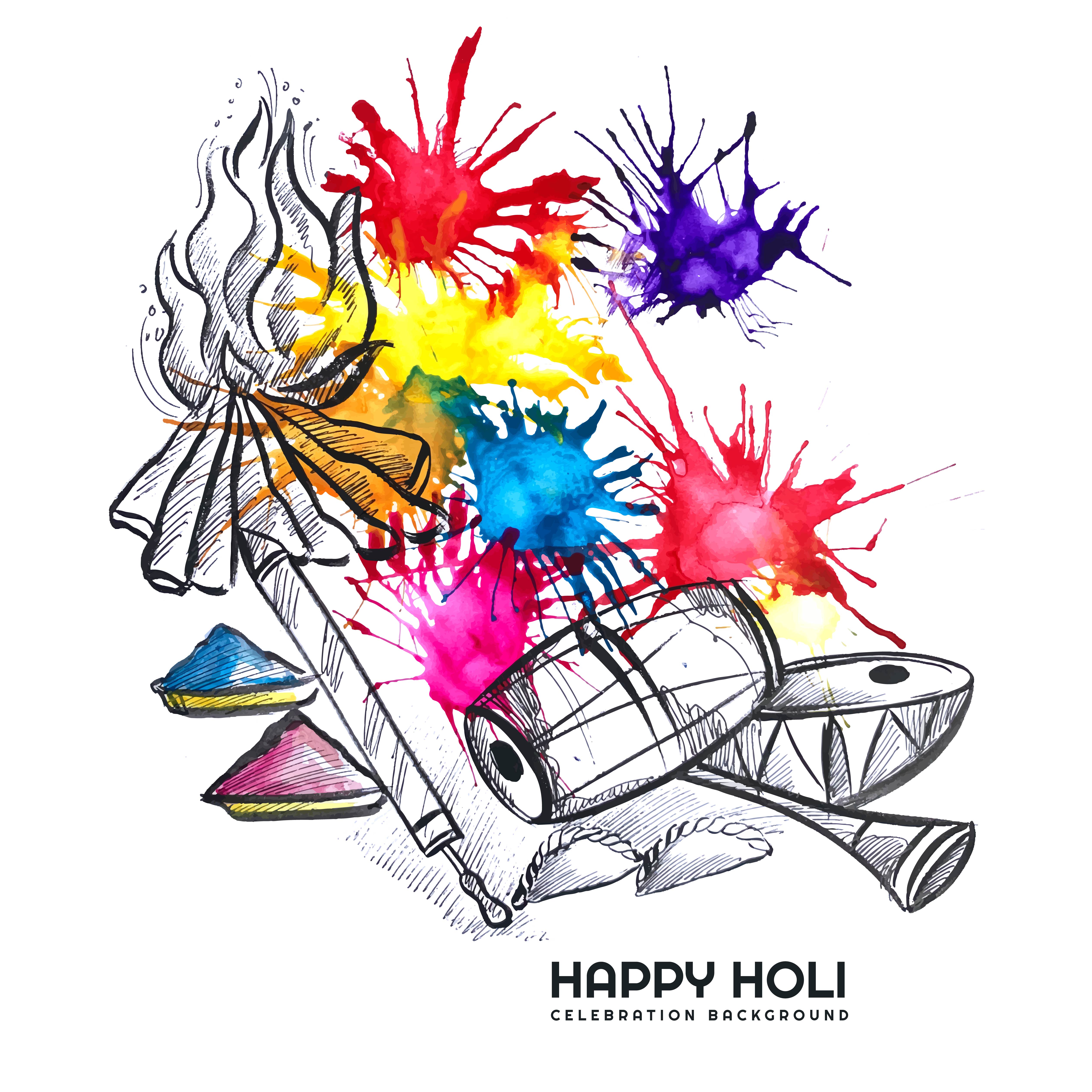 Best & Beautiful Holi Drawing Ideas 2023 – Easy Holi Drawing