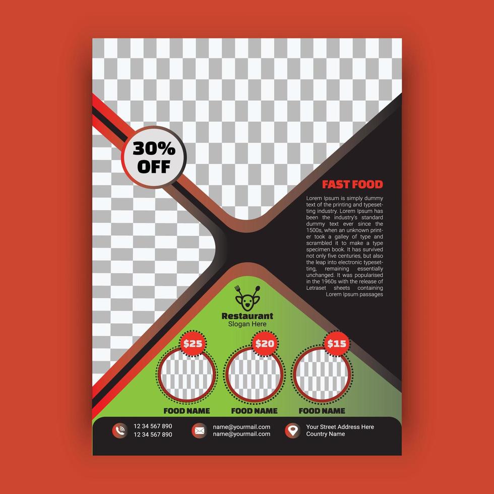 Modern Restaurant Food Menu Poster  vector