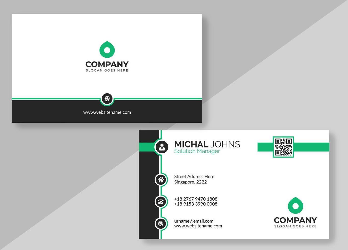 White Business Card with Black Borders vector