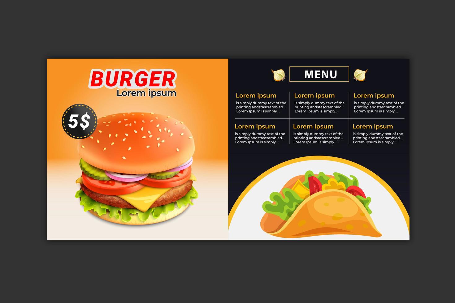 Burger Menu Template vector