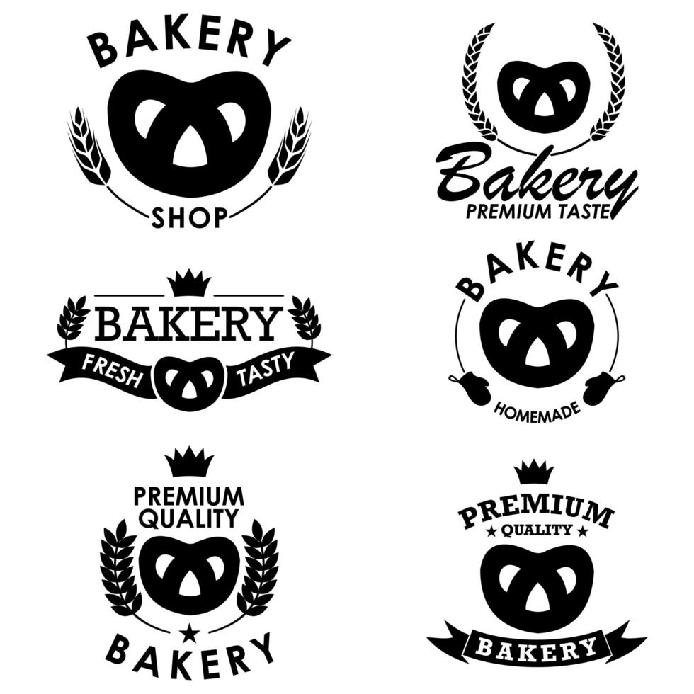 Bakery Badge Collection with Pretzel vector