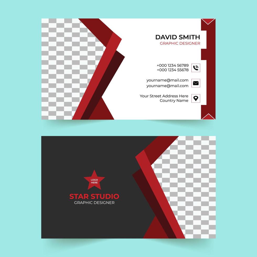 Creative Red Corporate Business Card Template vector