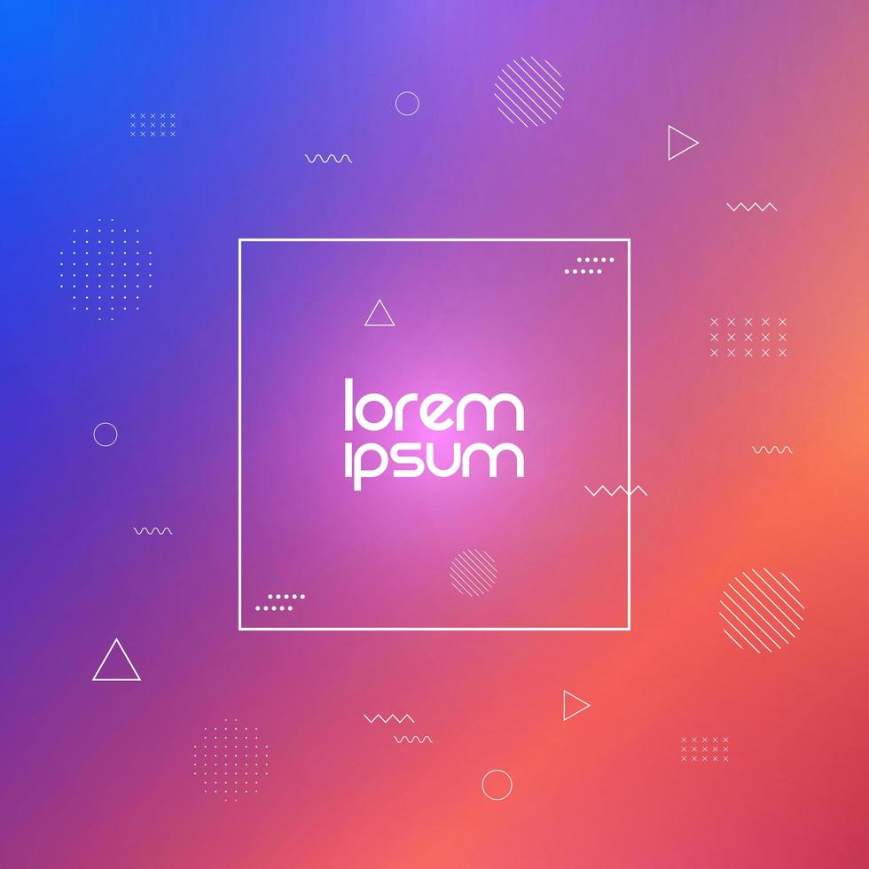 Blue Orange Minimalist Memphis Background vector