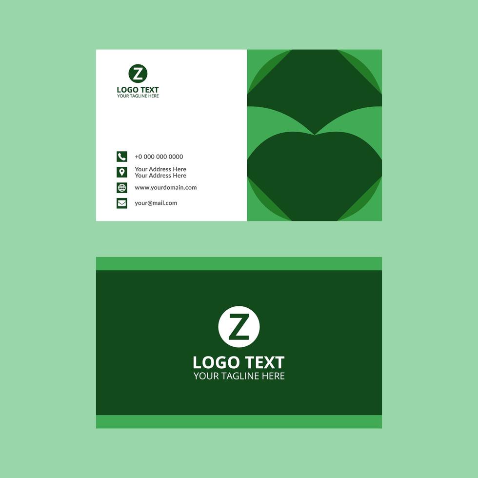 plantilla de tarjeta de visita elegante verde vector