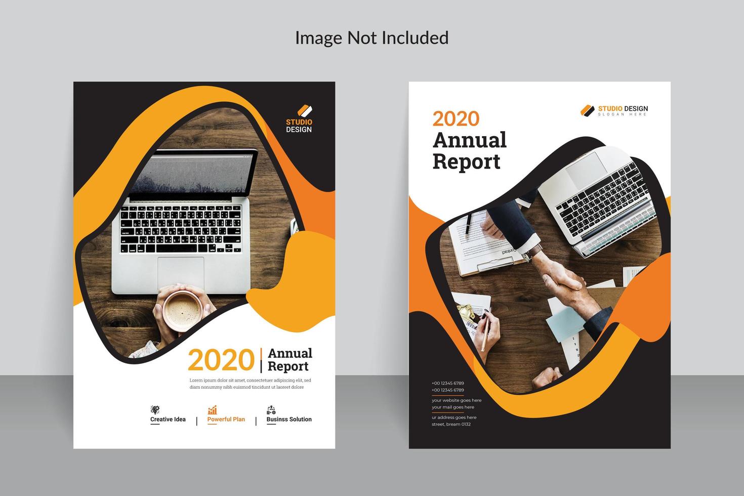 Business Annual Report Template Design Orange Color vector