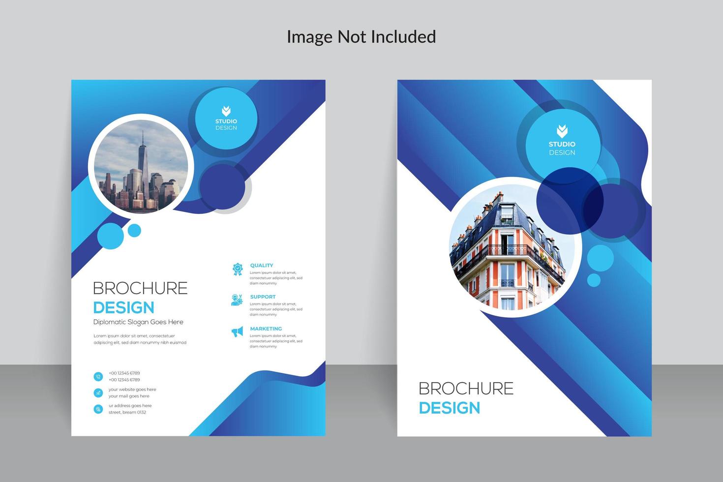 Blue Clean Business Annual Report Template Design vector