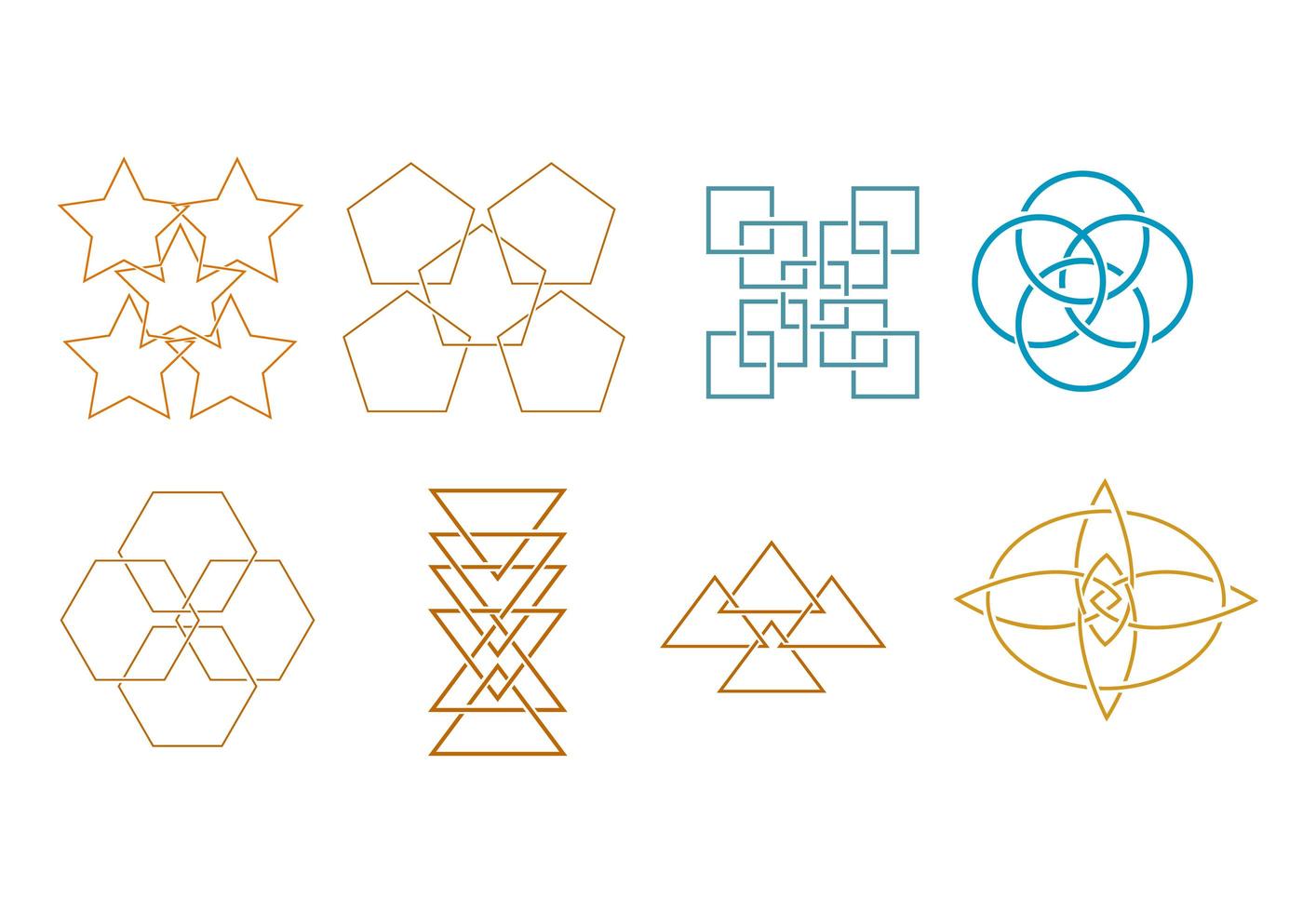 Set of abstract shape icon elements vector