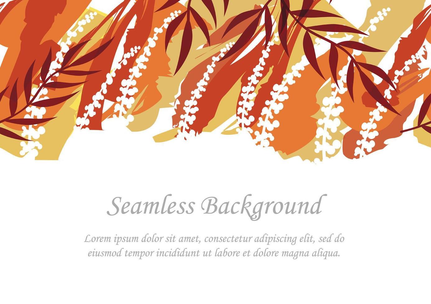 Seamless Red And Orange Botanical Background With Text Space vector