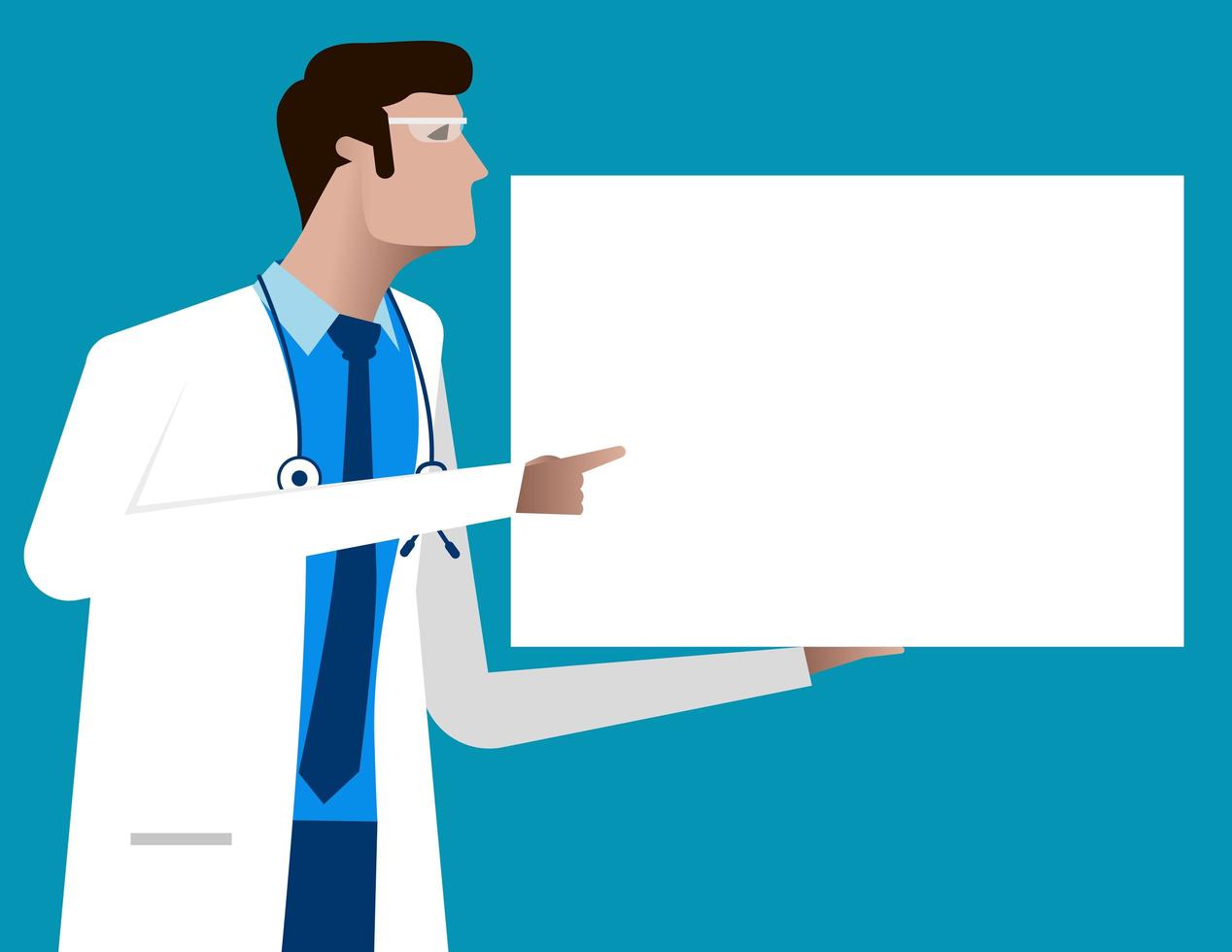 Doctor Pointing to Blank Sign Poster vector