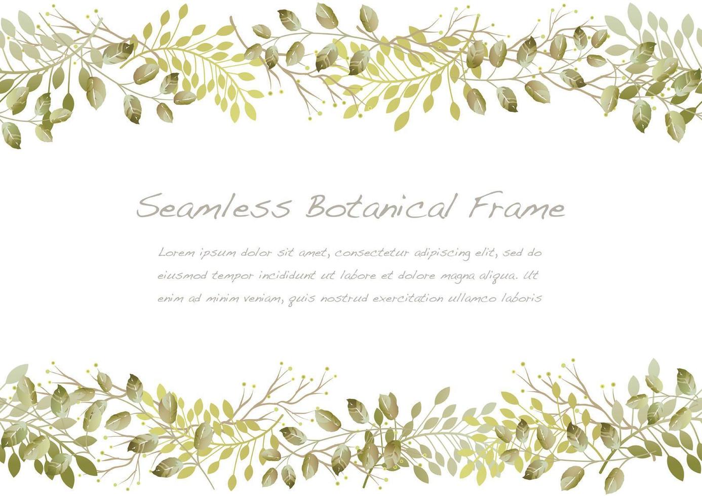 Watercolor Seamless Dry Green Flower Frame vector