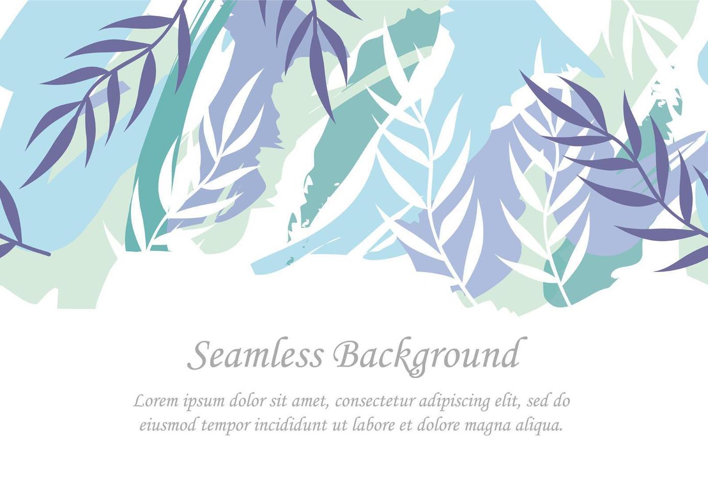 Seamless Blue Botanical Background With Text Space vector