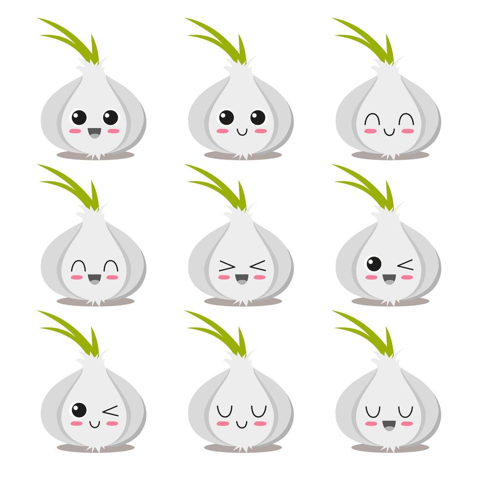 Garlic character collection vector