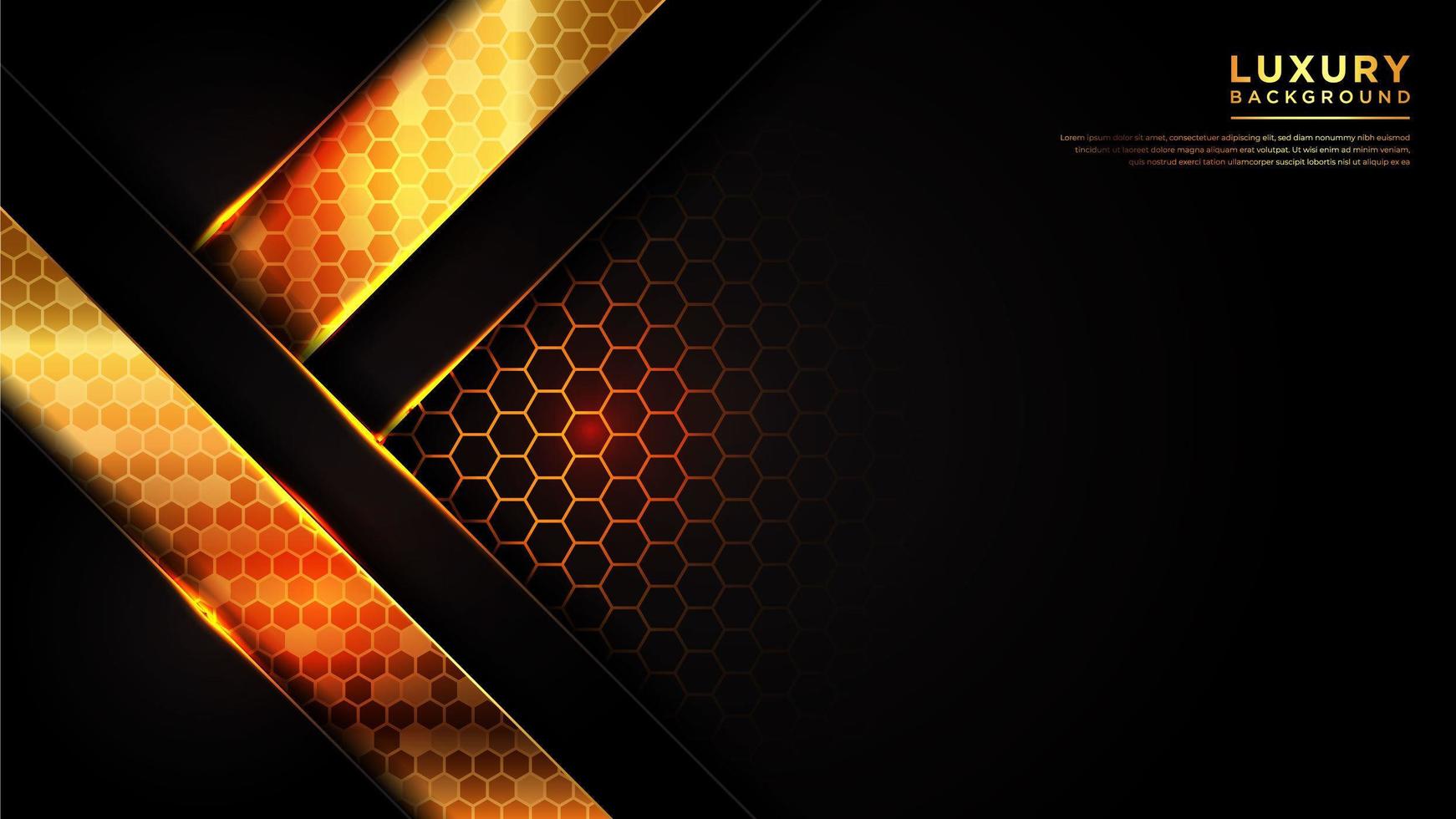 Modern angled line background with  gold hexagonal pattern vector