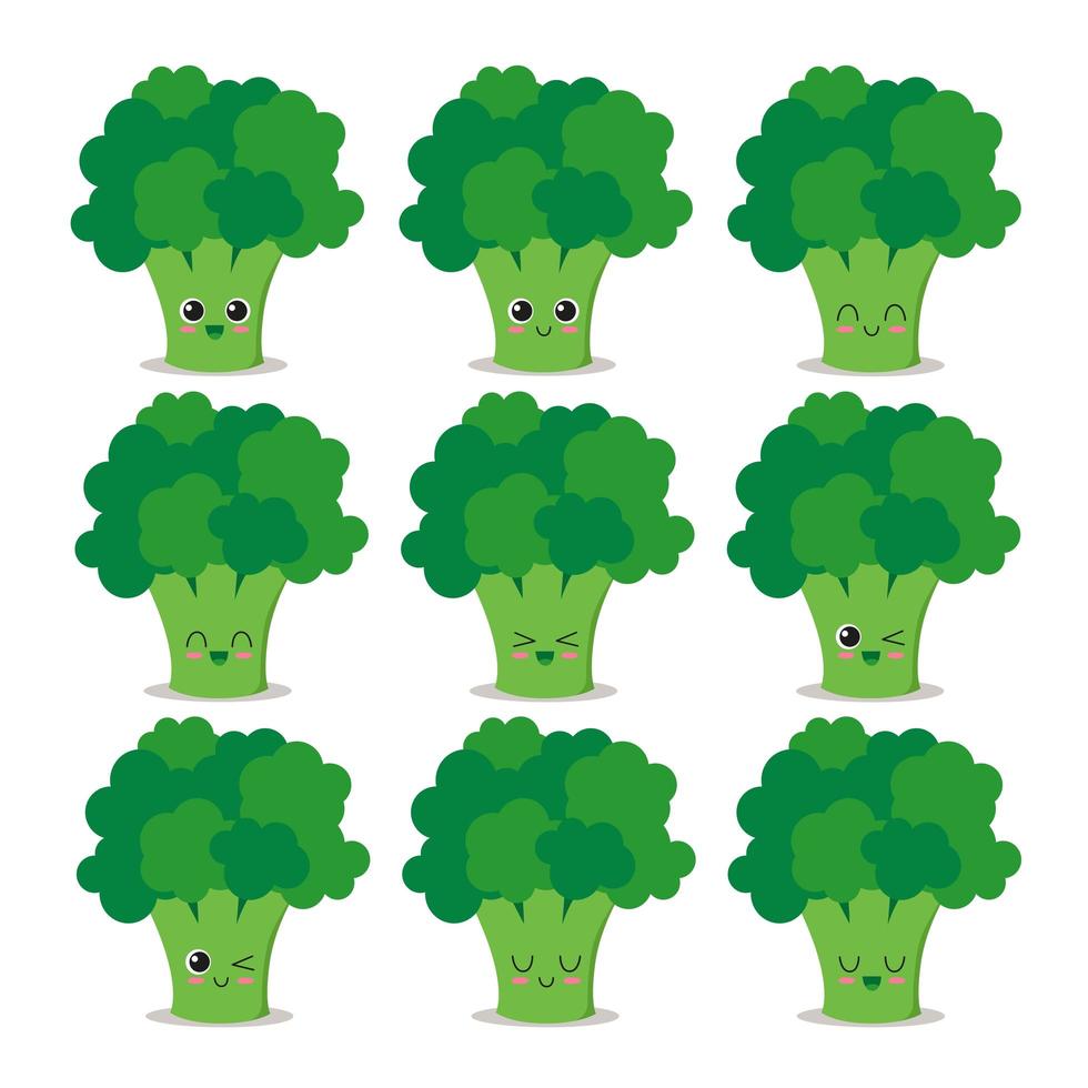 Broccoli character collection vector