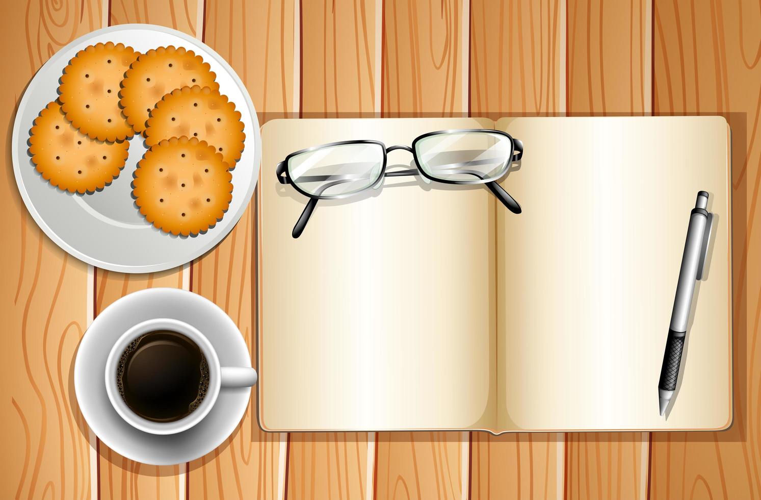 Fondo de galletas y café vector