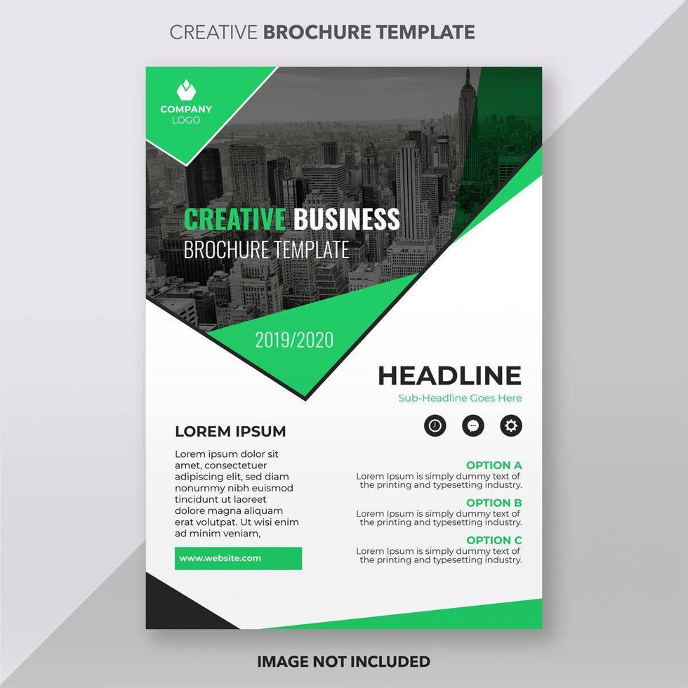 Bright Green and White Business Brochure Template Design vector
