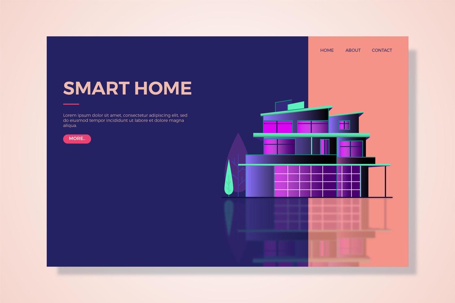 Smart Home Landing Page vector