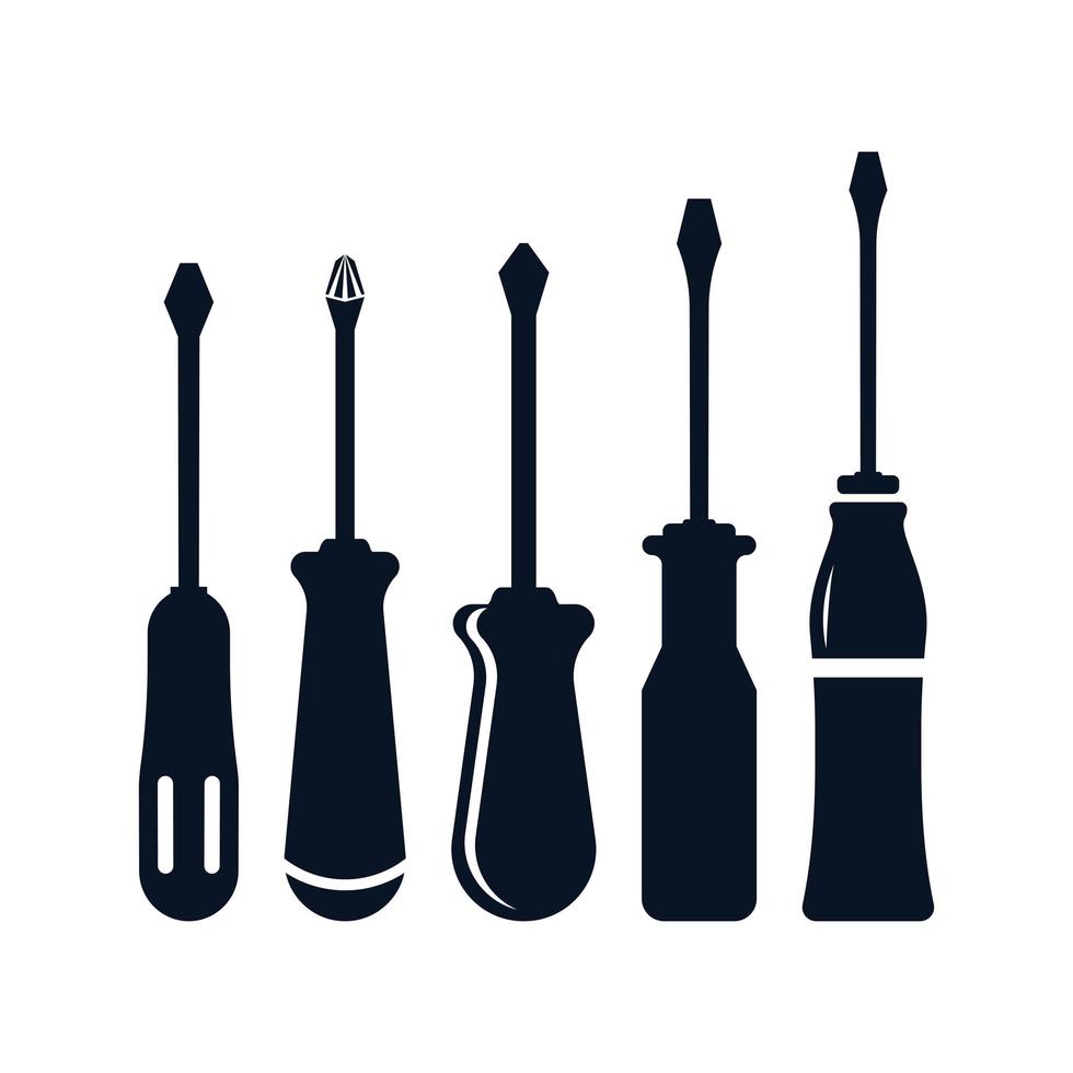 Different shaped screwdriver set vector