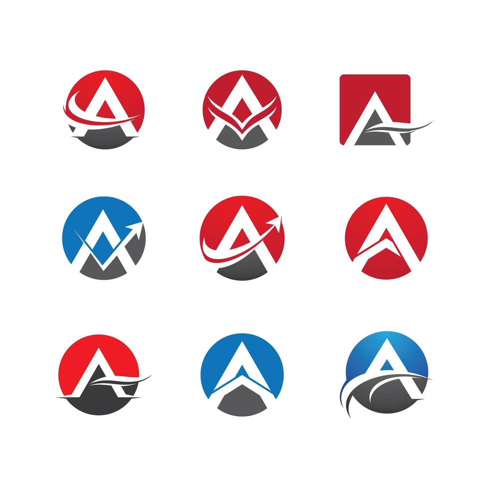 Letter A Logo Set in Circles vector