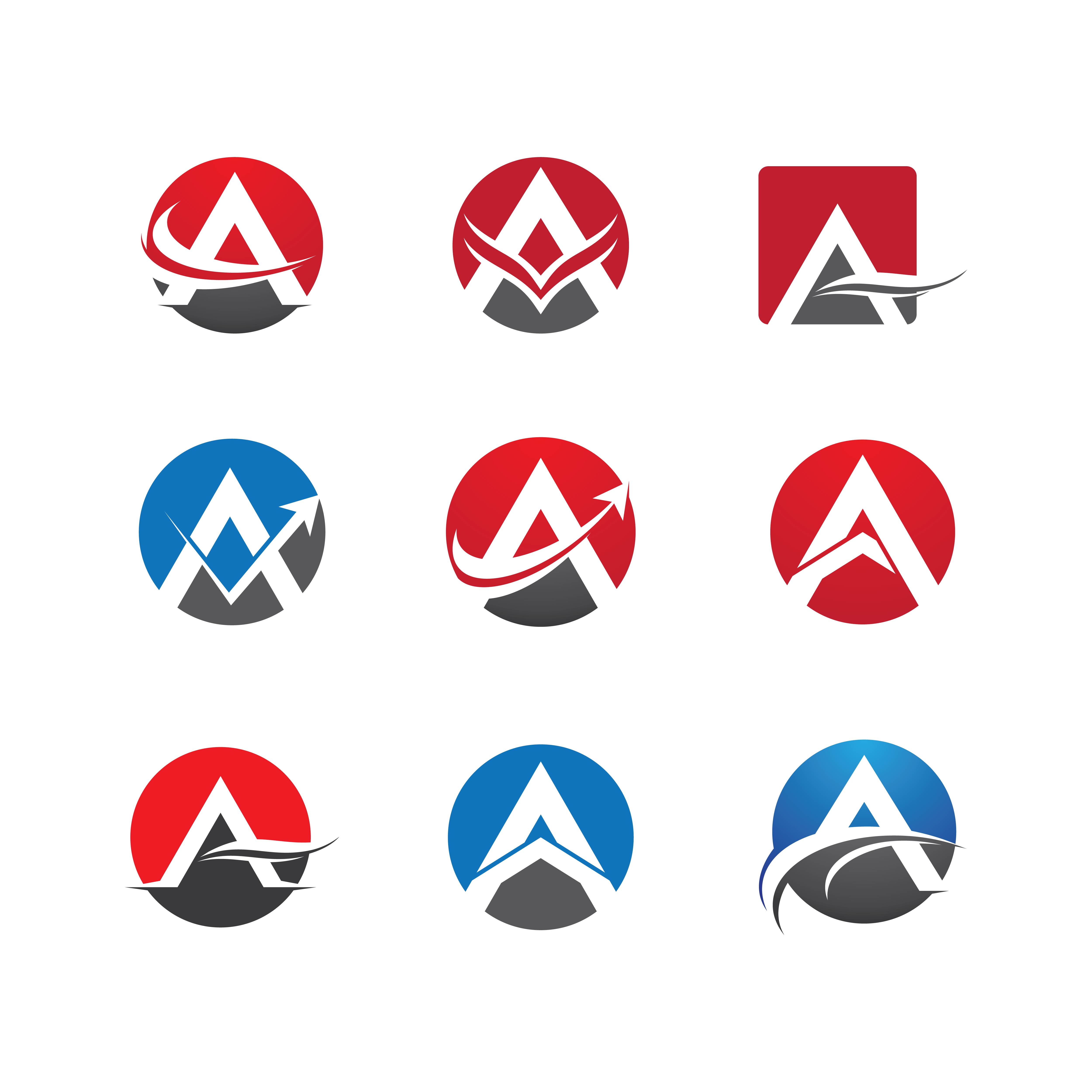 Letter A Logo Set in Circles - Download Free Vectors, Clipart Graphics