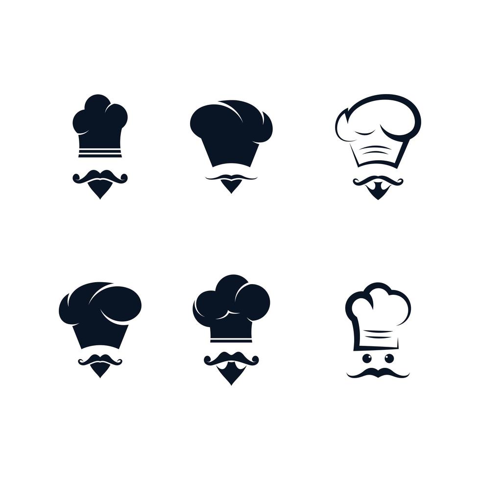 icono de chef en negro vector