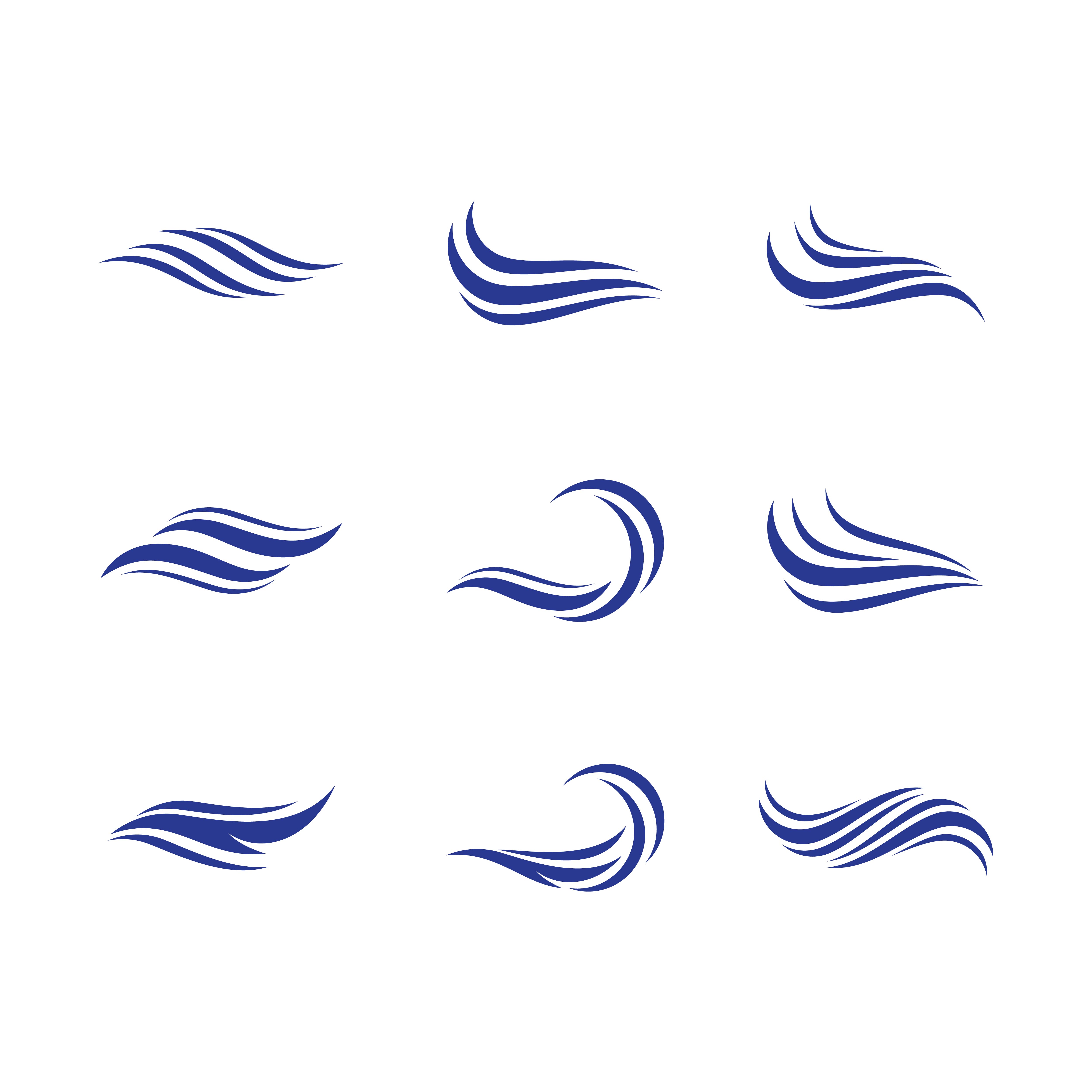 Dark Blue wave set 702792 Vector Art at Vecteezy
