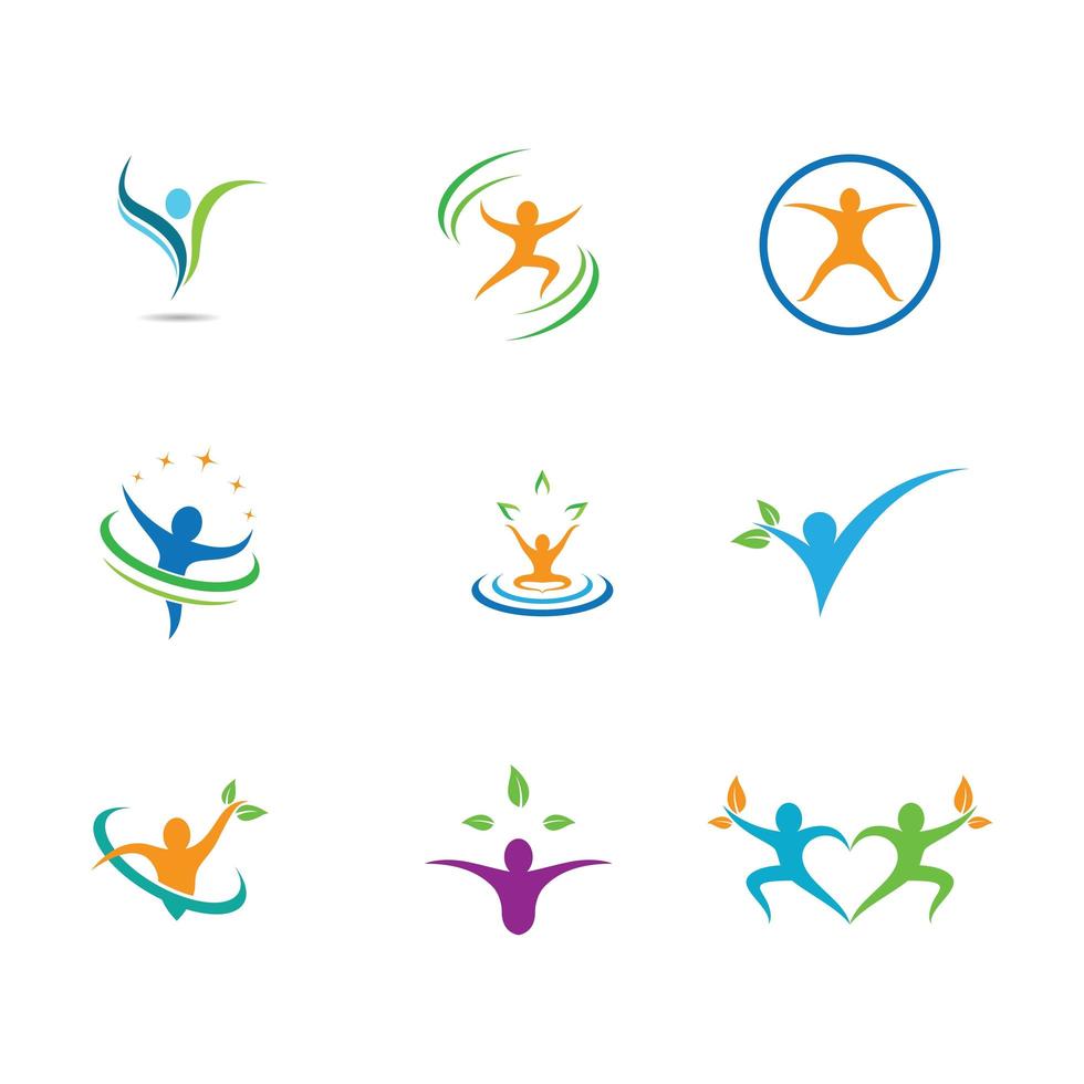 Dynamic wellness symbol set vector